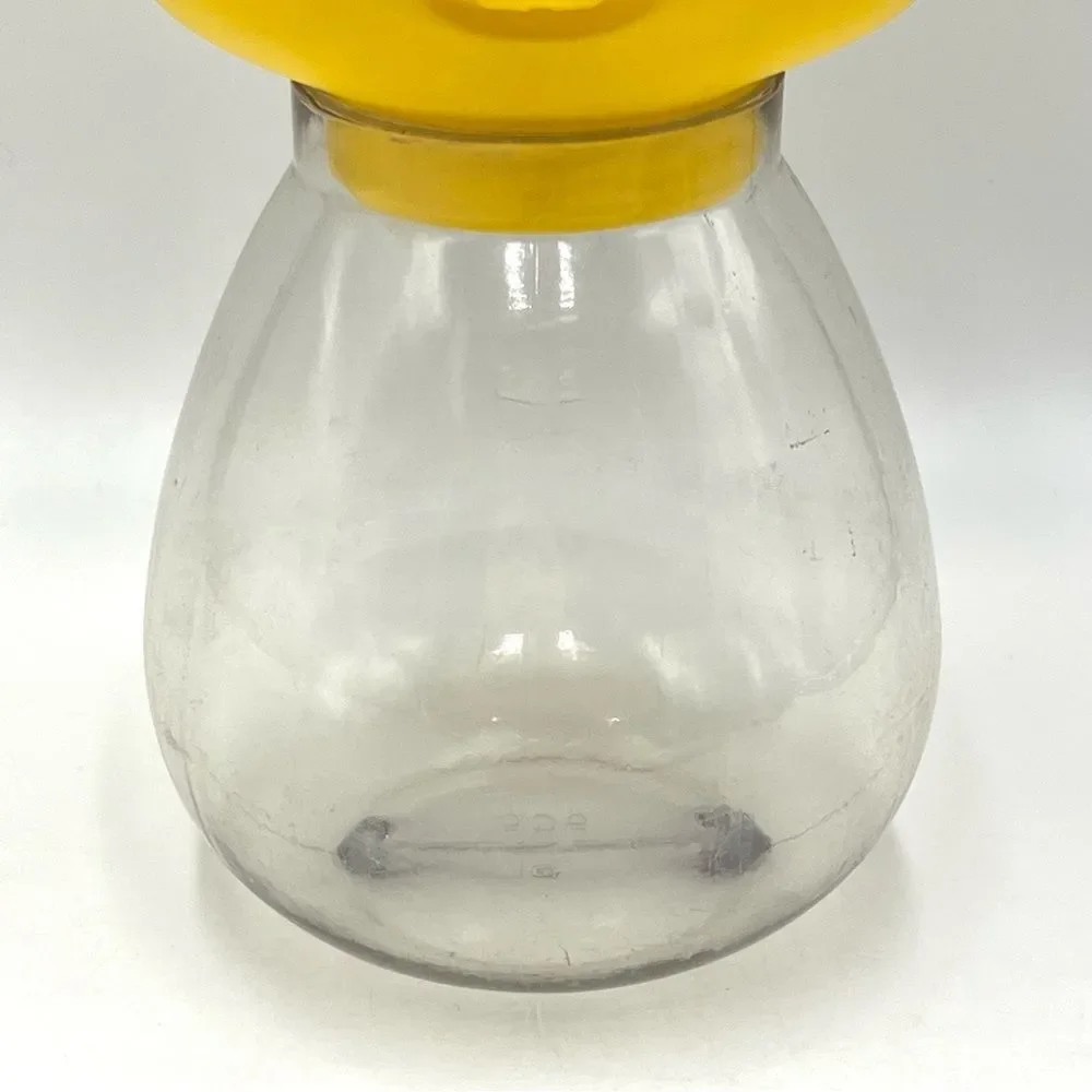 Vintage 70s Bromar Yellow Clear Easter‎ Bunny Blow Mold Candy Holder Piggy Bank